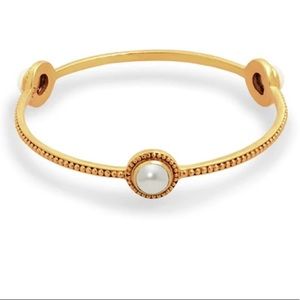 NWT Authentic Luxury Minimalist Julie Vos Pearl Station Bangle/bracelet